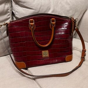 dooney and bourke red crocodile leather purse
